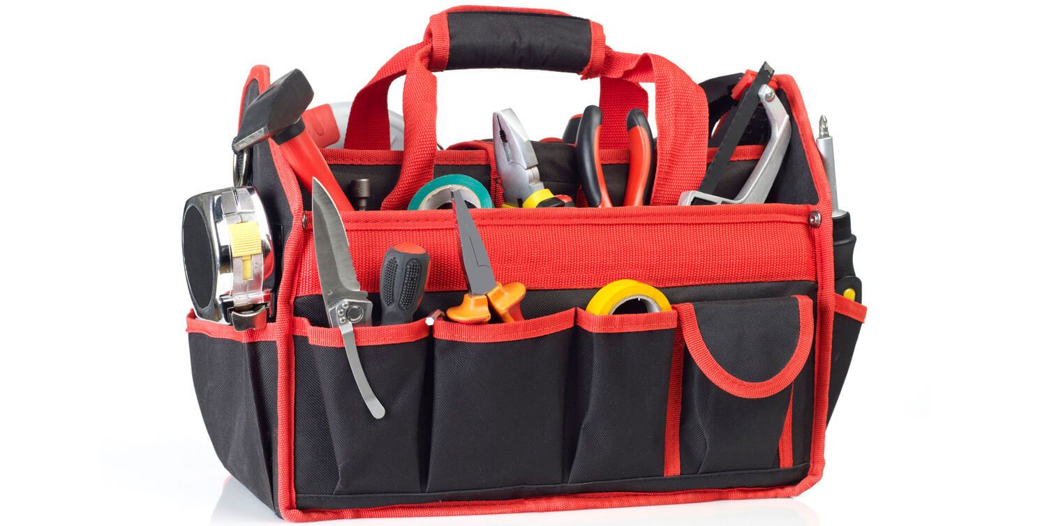 toolbox full of common household tools