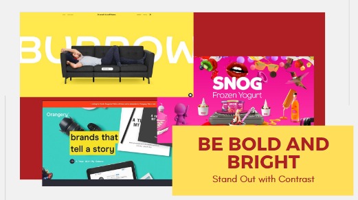 bold and bright colors for website design