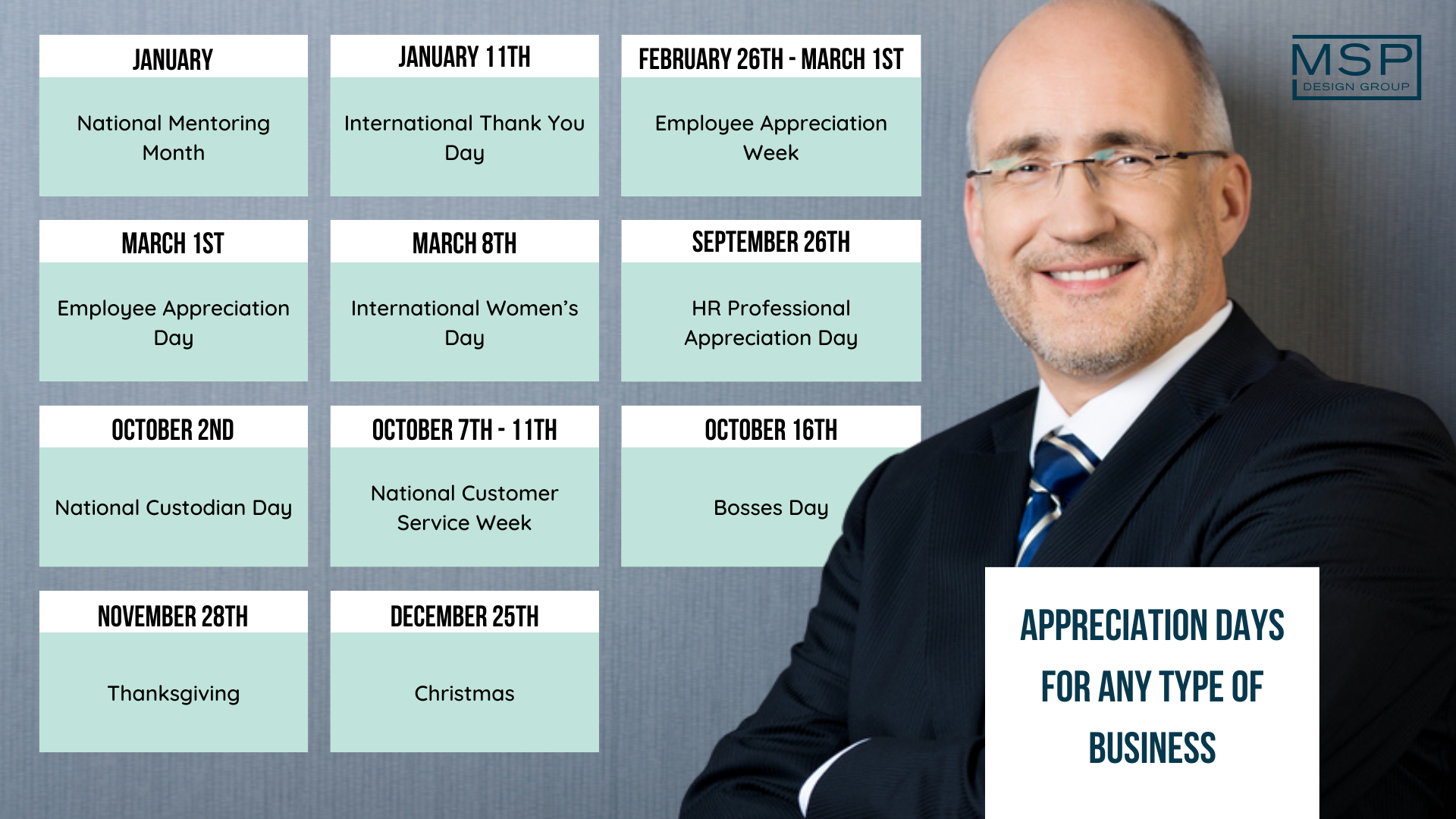 Employee Appreciation Calendar - Any Business