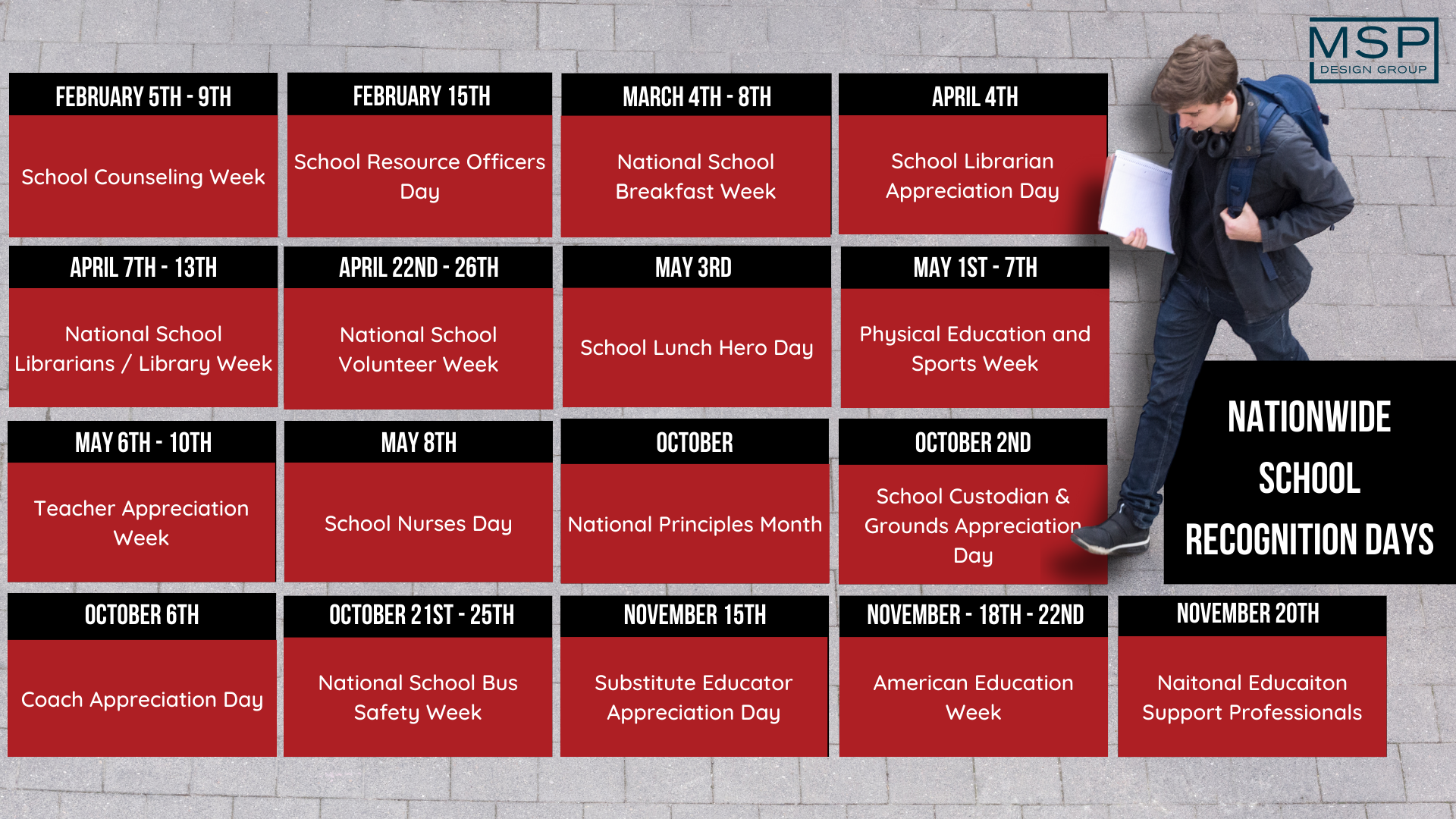 Employee Appreciation Calendar - Schools