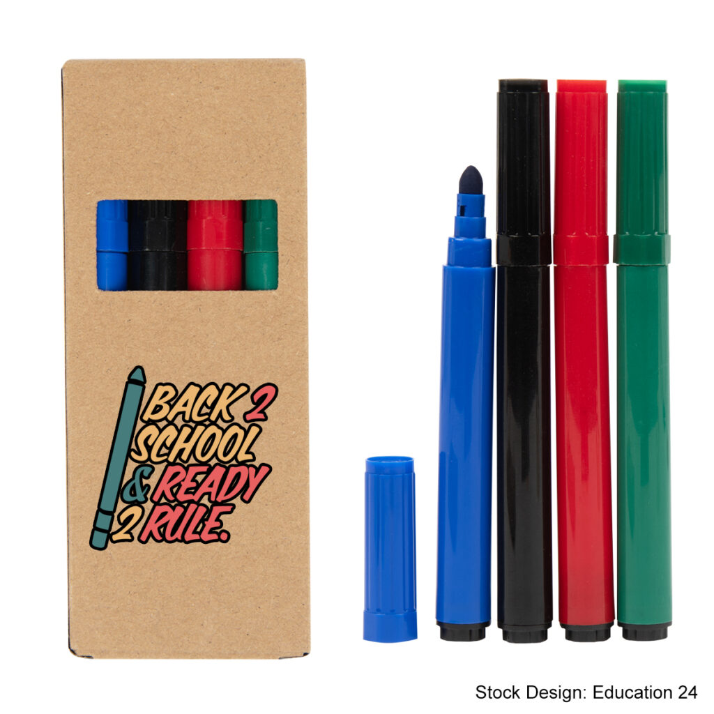 BACK TO SCHOOL 4-PIECE WASHABLE MARKER SET